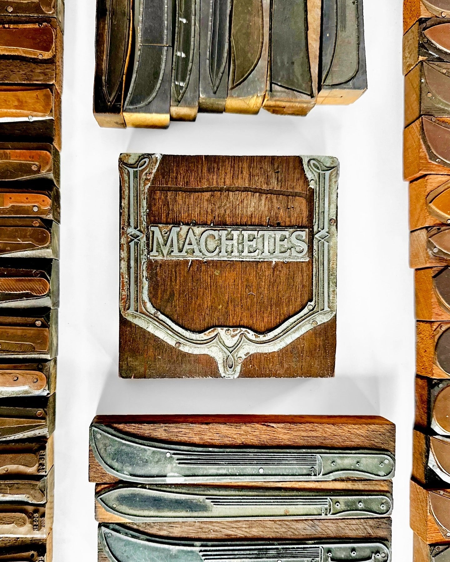 Large Collection of Antique Printer’s Blocks all featuring Machetes