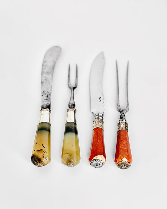 Queen Anne Era Gemstone Cutlery Sets