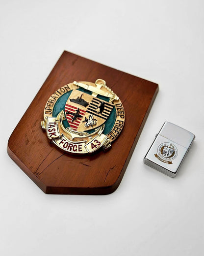 Vintage Operation Deep Freeze (TASK FORCE 43) Plaque & Restored Zippo