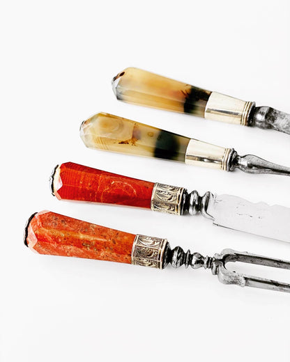 Queen Anne Era Gemstone Cutlery Sets