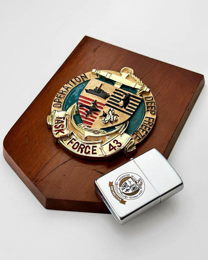 Vintage Operation Deep Freeze (TASK FORCE 43) Plaque & Restored Zippo