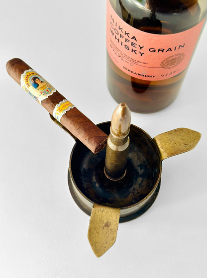Restored Antique WWII Trench Art Cigar Ashtray w/ Lighter