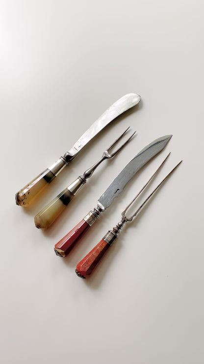 Queen Anne Era Gemstone Cutlery Sets